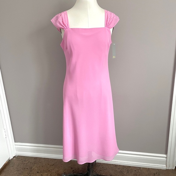 Vintage Pink Sleeveless Beaded Midi Dress - Medium, brand new with tags! - Picture 2 of 13